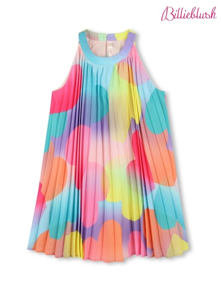 Billieblush Pink Halterneck Plisse Bright Print Dress (AN5762) | €118