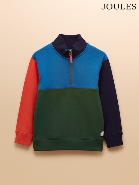 Joules Boys' Elliot Multi Colourblock Quarter Zip Sweatshirt (AN5787) | R$ 255 - R$ 315