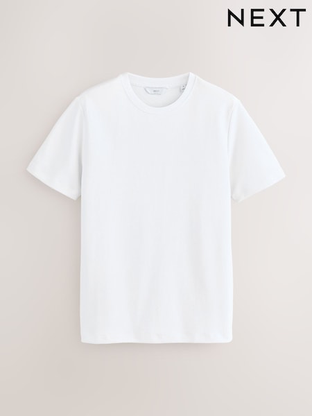 White Slim Fit Smart Soft Touch Heavyweight T-Shirt (AN5845) | R$ 155