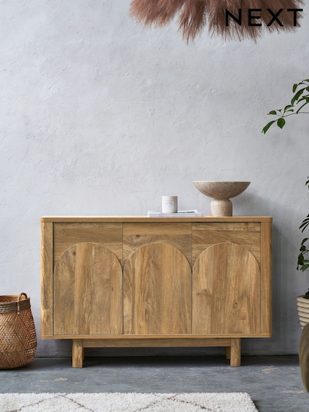 Natural Arches Mango Wood Effect Space Saving Large Sideboard (AN5862) | €400