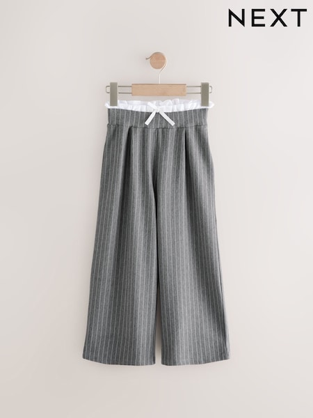 Grey Paperbag Detail Stripe Trousers (3-16yrs) (AN5956) | ₪67 - ₪84