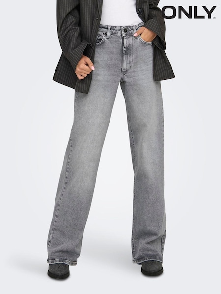 Harmaa - Only Juicy High Waisted Wide Leg Jeans With Comfort Stretch (AN5965) | €60