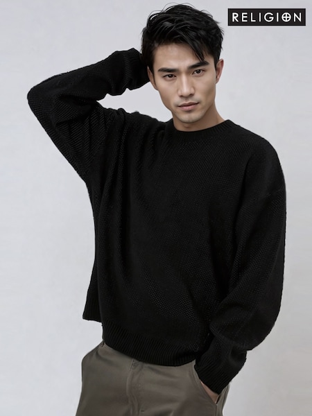 Religion Black Anarchy Knit Jumper (AN5974) | R$ 690