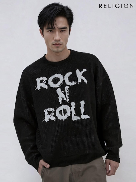 Religion Black Rock N Roll Knit Jumper (AN5986) | R$ 690