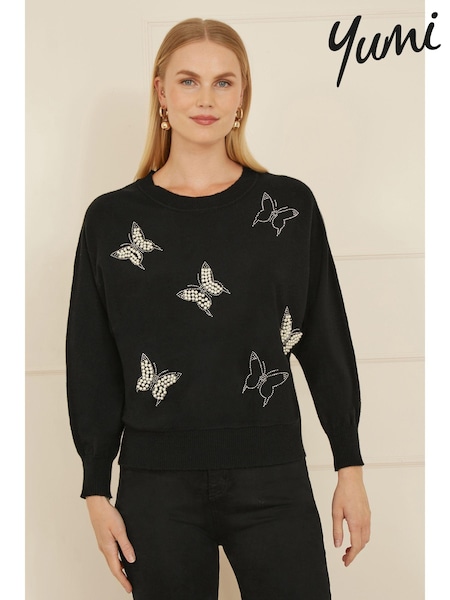 Yumi Black Sequin Butterfly Jumper (AN5991) | € 70
