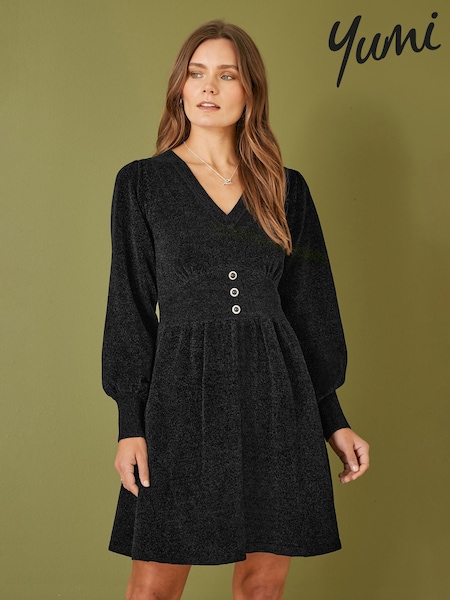 Yumi V-Neck Empire Line Knitted Skater Dress (AN5995) | 447 LEI