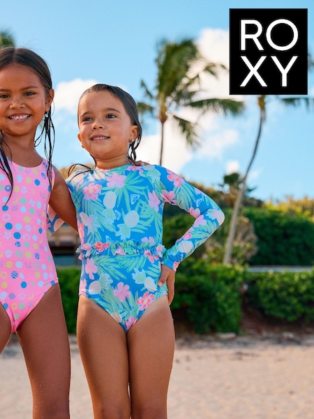Roxy Tropical Story Print Long Sleeve One Piece Rashguard (AN6020) | 298 LEI