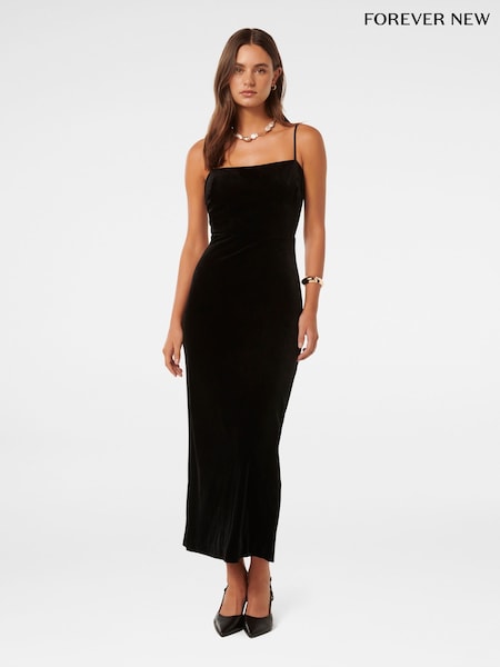 Forever New Skyler Strappy Velvet Midi Dress (AN6047) | 521 LEI