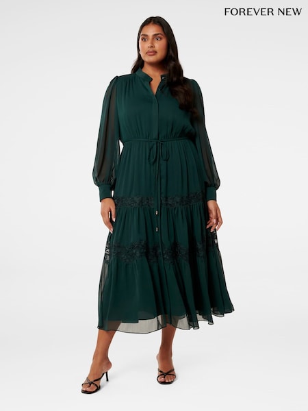 Forever New Rue Curve Trim Detail Midi Dress (AN6051) | €158