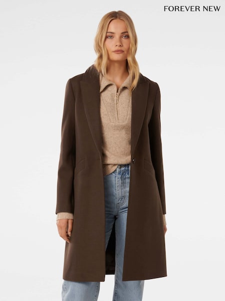 Forever New Brown Bonnie Longline Coatigan (AN6053) | €136