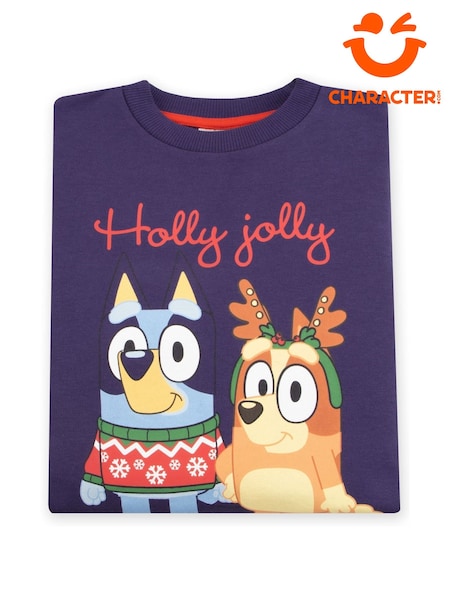 Character Purple Bluey And Bingo Christmas 100% Cotton Sweatshirt (AN6085) | €26