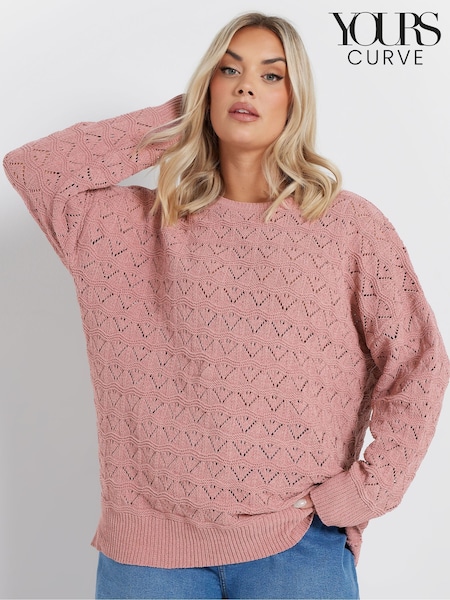 Yours Curve Pointelle Chenille Jumper (AN6221) | 216 LEI