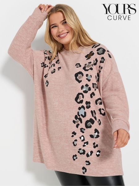Yours Curve Placement Animal Studded Jumper (AN6260) | €54