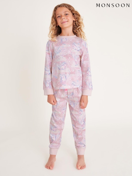 Monsoon Unicorn Print Long Sleeve 100% Cotton Pyjamas Set (AN6301) | ‏183 ر.س.‏