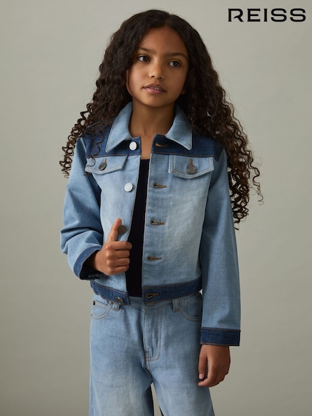 Reiss Briar Patchwork Two-tone Denim Jacket (AN6321) | ‏543 ر.س.‏