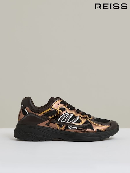 Reiss Electric Brown Volt Overlay Logo Running Trainers (AN6325) | AZN 421