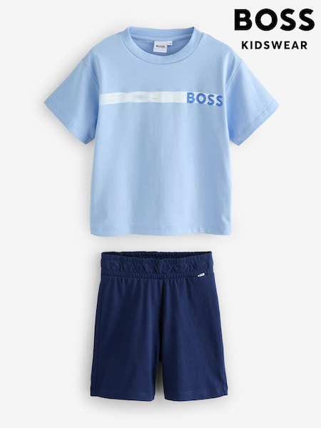 BOSS Logo Short Sleeve T-Shirt & Short Loungewear Set (AN6357) | ‏392 ر.ق.