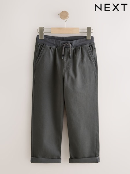 Charcoal Grey Wide Fit Rib Waist Pull-On Trousers (3-16yrs) (AN6382) | €20 - €27
