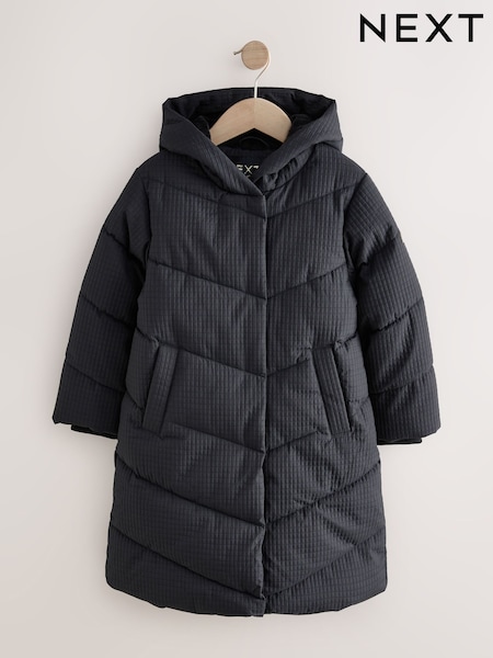 Black Shower Resistant Textured Padded Coat (3-16yrs) (AN6391) | AZN 95 - AZN 119