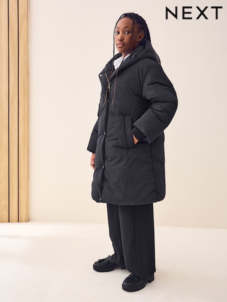 Black Shower Resistant Duvet Padded Coat (3-16yrs) (AN6392) | AED183 - AED234