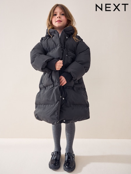 Black Waterproof Heatseal Padded Coat (3-16yrs) (AN6398) | 218 QAR - 267 QAR