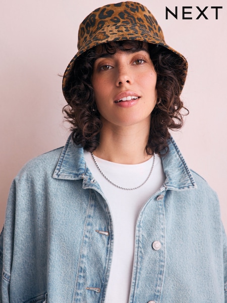 Leopard Print 100% Cotton Bucket Hat Scarf (AN6421) | €16