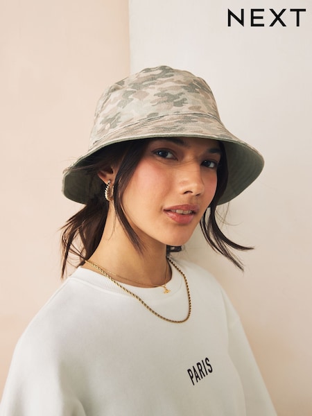 Khaki Green Camo Reversible Bucket Hat (AN6426) | €16
