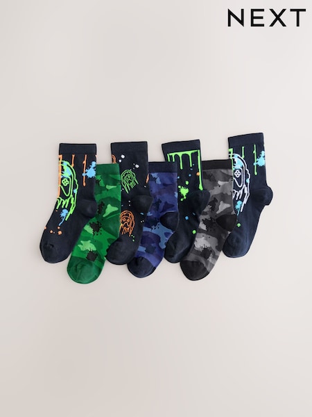 Schwarz/Grün, Drippy Gamer - Rich Socks 7 Pack (AN6449) | 14 € - 17 €
