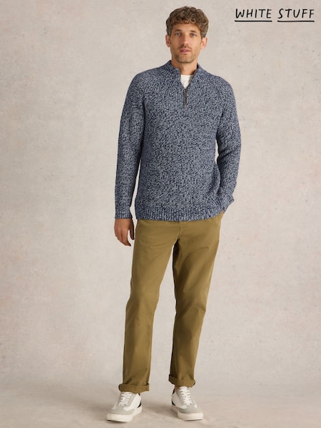 White Stuff Blue Blue Rye Twisted Zip Up Jumper (AN6585) | €93