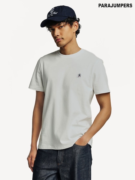 Alb - Parajumpers Blue Patch T-Shirt (AN6586) | 521 LEI