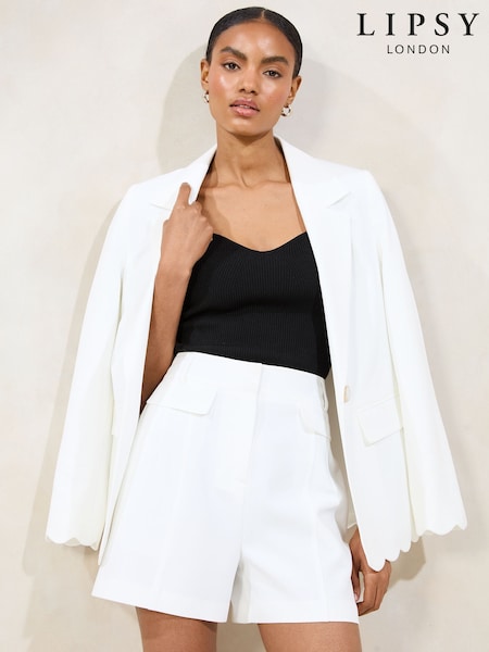 Lipsy White Pocket Detail Tailored Shorts (AN6643) | €51