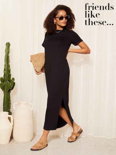 Friends Like These Straight Short Sleeve T-Shirt Dress (AN6755) | 151 LEI