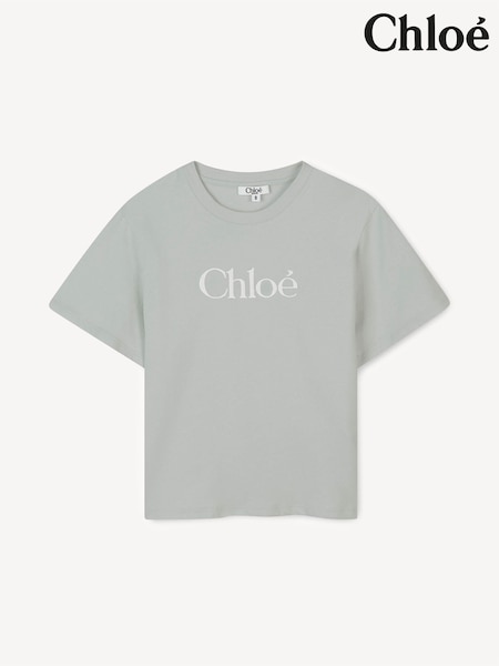 Chloé Green Logo Short Sleeve T-Shirt (AN6783) | AED582