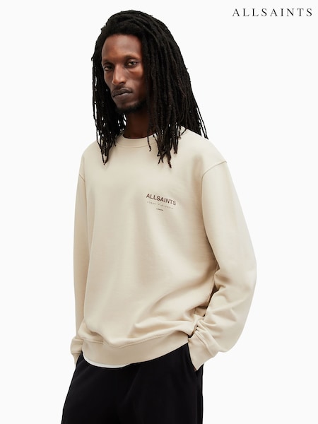 AllSaints Brown Underground 100% Organic Cotton Crew Sweatshirt (AN6818) | R$ 1,075