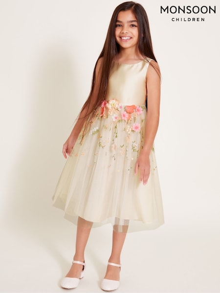 Monsoon Natural Maggie 3D Floral Print Dress (AN6860) | $115 - $133