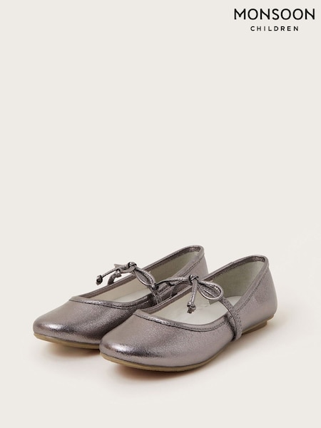 Monsoon Silver Bow Strap Metallic Ballet Flats (AN6876) | 1,442 UAH - 1,682 UAH