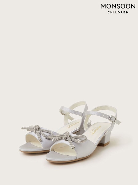 Monsoon Diamante Bow Satin Heeled Sandals (AN6891) | €44 - €54