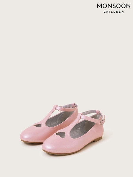 Monsoon Heart Shimmer T-Strap Ballet Flats (AN6902) | 125 LEI - 146 LEI