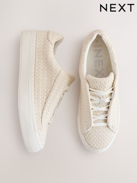 Natur - Forever Comfort® Tweed Lace-Up Trainers (AN6955) | 64 €