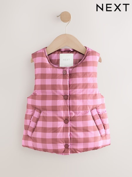 Pink Check Print Gilet (3mths-7yrs) (AN6991) | AED112 - AED132