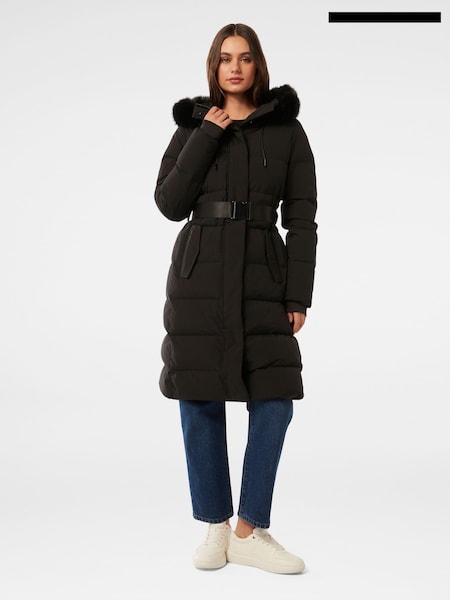 Forever New Black Vienna Mid Length Down Puffer Coat (AN7000) | €315