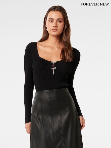Forever New Bella Embellished Bow Knit Top (AN7001) | €46
