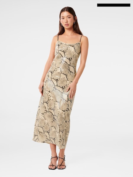 Forever New Cream Kennedy Sequin Printed Midi Dress (AN7017) | €215