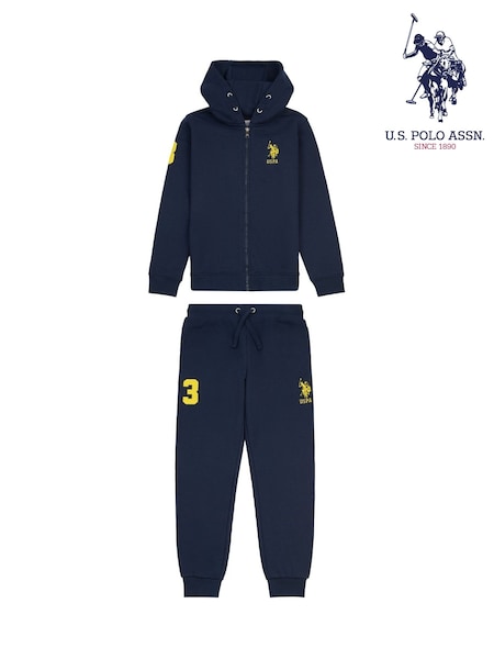 U.S. Polo Assn Blue U.S. Polo Assn. Boys Player 3 Zip Hoodie and Jogger Set (AN7050) | R$ 790