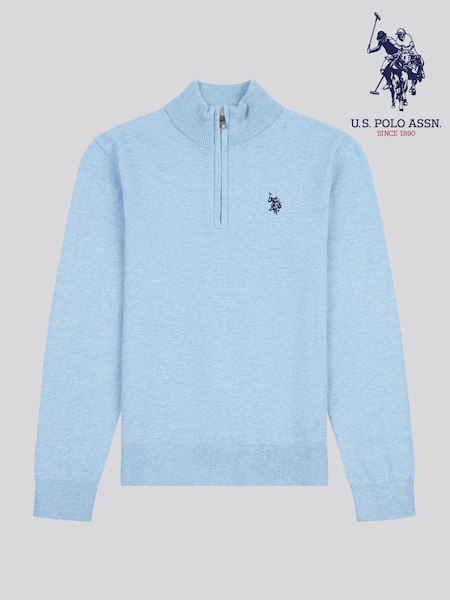 U.S. Polo Assn. Blue Boys Knitted Quarter Zip Polo Shirt (AN7055) | 3,004 UAH - 3,605 UAH