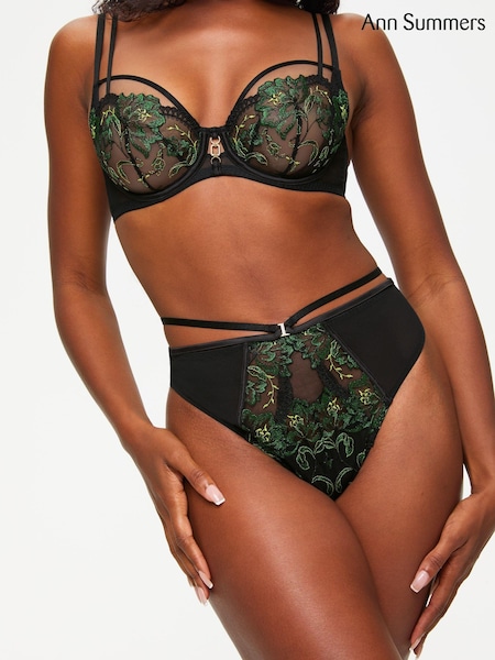 Ann Summers Green Extravagant Floral Embroidered Padded Plunge Bra (AN7072) | €14