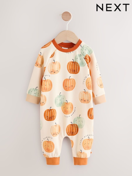 Orange and Neutral Baby Pumpkin Printed Romper (0mths-2yrs) (AN7103) | €20 - €23