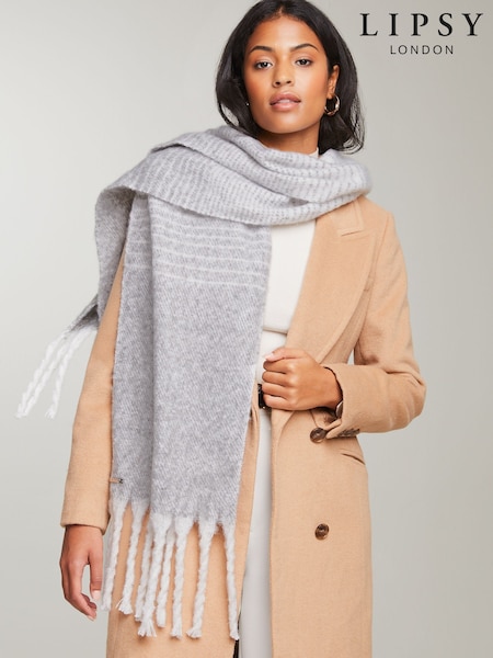 Серый с эффектом омбре - Lipsy Oversized Super Soft Brushed Scarf (AN7135) | €18