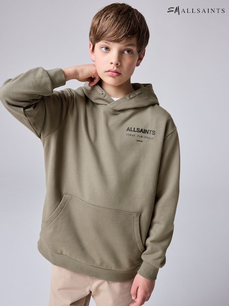 smALLSAINTS Khaki Green/Textured Oversized Underground Pullover Hoodie (AN7175) | ₪181 - ₪201