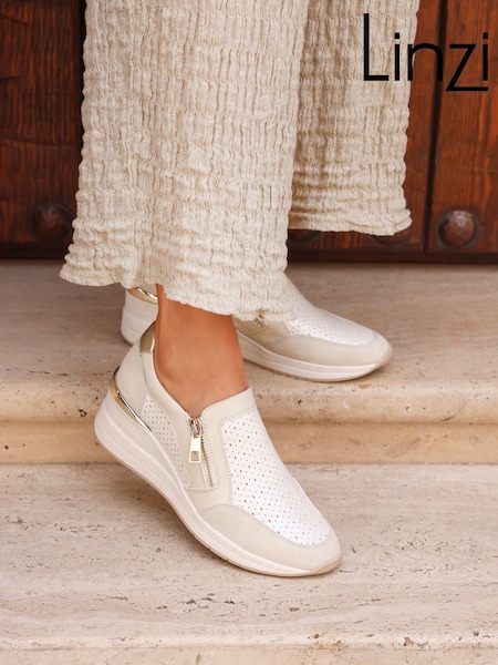 Linzi Madison Slip On Platform Trainer With Zipper Details (AN7177) | €63